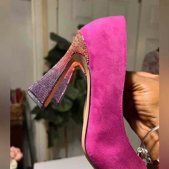 Woman's Nine West | Elegant Tunips Fuchsia Heels/Pumps Size 9M - Picture 4 of 14
